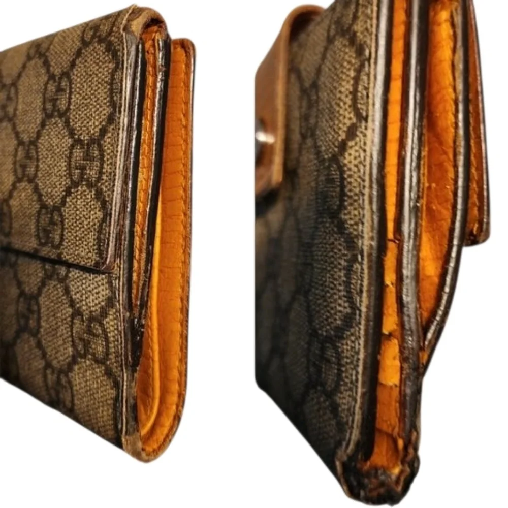 Gucci Tangerine French Compact Vintage Wallet Authentic 100%